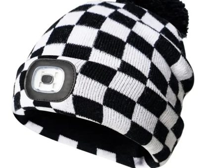 Night Owl Kids Rechargeable LED Beanie - Checkered on Sale