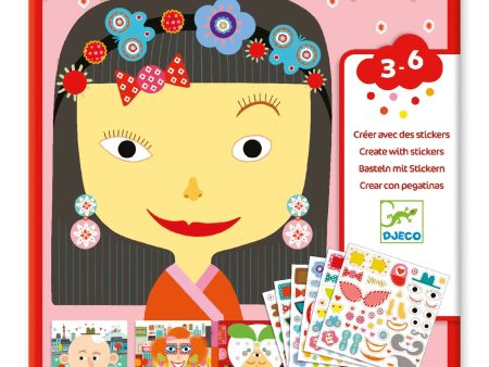 Djeco Create with Stickers - All Different on Sale