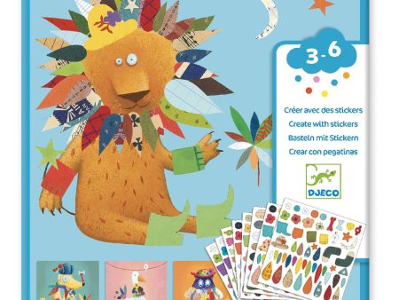 Djeco Create With Stickers - Animals Online Sale