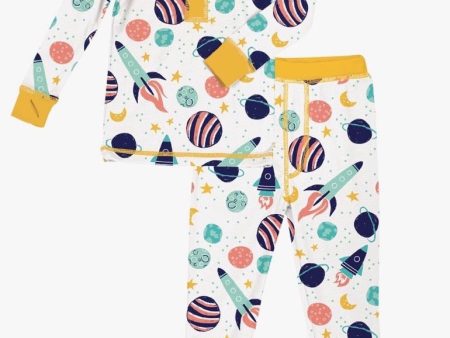 Munki Munki Spaceship Kids Long Johns PJ Set Fashion