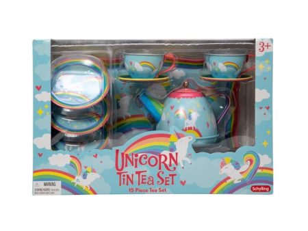 Schylling Unicorn Tin Tea Set Sale