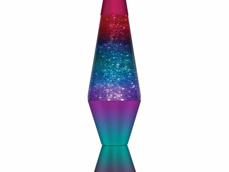 LAVA® LAMP BERRY – RAINBOW GLITTER TRICOLOR 14.5” For Discount