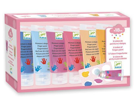 Djeco 6 Finger Paint Tubes Pink Set For Cheap