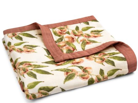 Milkbarn Peaches Big Lovey Muslin Blanket For Sale