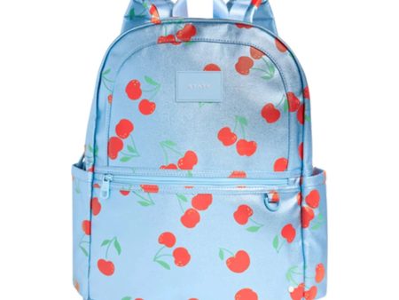 State Bag Kane Kids Large Double Pocket- Metallic Blue Cherries For Discount