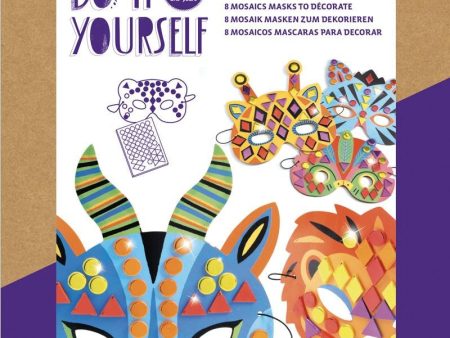 Djeco DIY 8 Mosaics Masks To Decorate - Jungle Animals Cheap