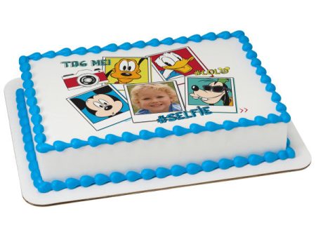 Mickey Mouse & Friends #Selfie Edible Cake Topper Image Frame For Cheap