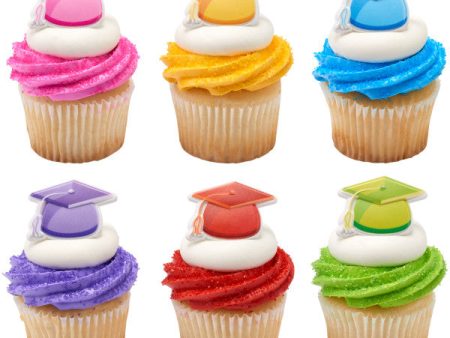 Bright Grad Hats Cupcake Rings Online