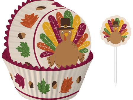 Thankful Baking Cups and Picks, 48pc Online Sale