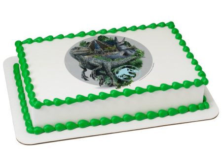 Jurassic World Raptor Paddock Edible Cake Topper Image For Sale