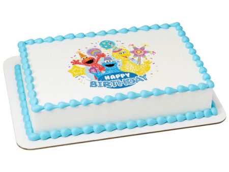 Sesame Street Happy Birthday Edible Cake Topper Image Sale