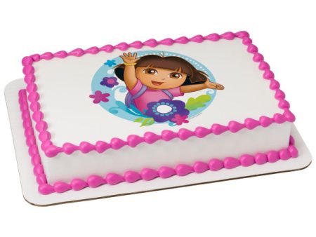 Dora the Explorer Flowers Edible Cake Topper Image on Sale