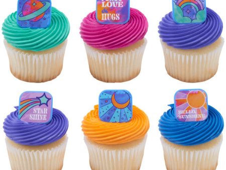 Peace, Love & Hugs Assortment Cupcake Rings Hot on Sale