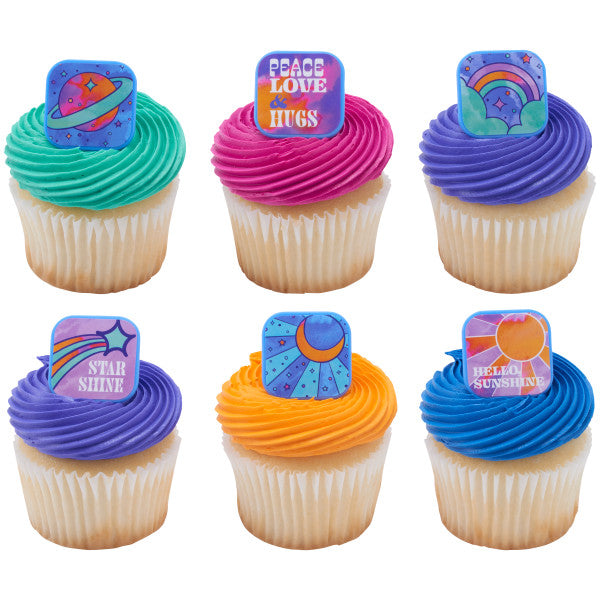 Peace, Love & Hugs Assortment Cupcake Rings Hot on Sale