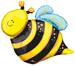 Happy Bee 25  Shaped Foil Balloon, 1ct For Sale